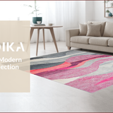Ultra Soft Area Rug, Non Slip, Stain Resistant, Washable Area Rugs for Living Room, Bedroom, Contemporary Soft Abstract Waves(Gray)