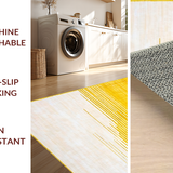 Ultra Soft Area Rug, Non Slip, Stain Resistant, Washable Area Rugs for Living Room, Bedroom, Artistic Yellow and White Fusion(Yellow)