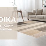 Ultra Soft Area Rug, Non Slip, Stain Resistant, Washable Area Rugs for Living Room, Bedroom, Refined Warm Tones Graphic Design(Beige)