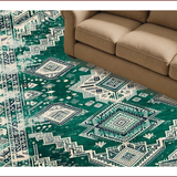 Ultra Soft Area Rug, Non Slip, Stain Resistant, Washable Area Rugs for Living Room, Bedroom, Stylish Light Toned Trellis Design(Green)