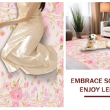 Ultra Soft Area Rug, Non Slip, Stain Resistant, Washable Area Rugs for Living Room, Bedroom, Delicate Creamy Petal Aesthetic(Pink)