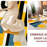 Ultra Soft Area Rug, Non Slip, Stain Resistant, Washable Area Rugs for Living Room, Bedroom, Chic Modern Lettering Aesthetic(Yellow)