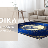Ultra Soft Area Rug, Non Slip, Stain Resistant, Washable Area Rugs for Living Room, Bedroom, Vibrant Cosmic Spiral Design(Blue)