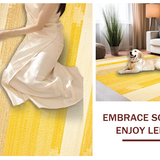 Ultra Soft Area Rug, Non Slip, Stain Resistant, Washable Area Rugs for Living Room, Bedroom, Elegant Tufted Sunburst Pattern(Yellow)