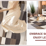 Ultra Soft Area Rug, Non Slip, Stain Resistant, Washable Area Rugs for Living Room, Bedroom, Neutral Toned Geometric Elegance(Gray)