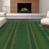 Ultra Soft Area Rug, Non Slip, Stain Resistant, Washable Area Rugs for Living Room, Bedroom, Rustic Green Animal Design Statement(Green)