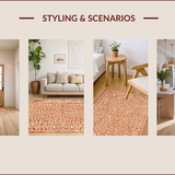 Ultra Soft Area Rug, Non Slip, Stain Resistant, Washable Area Rugs for Living Room, Bedroom, Contemporary Symmetrical Patterned Accent(Orange)
