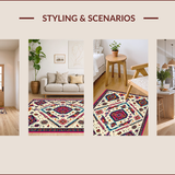 Ultra Soft Area Rug, Non Slip, Stain Resistant, Washable Area Rugs for Living Room, Bedroom, Vibrant Patterned Bedroom Carpet for Modern Homes(Beige)