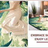 Ultra Soft Area Rug, Non Slip, Stain Resistant, Washable Area Rugs for Living Room, Bedroom, Charming Tropical Character Design(Beige)
