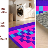 Ultra Soft Area Rug, Non Slip, Stain Resistant, Washable Area Rugs for Living Room, Bedroom, Whimsical Colorful Tile Arrangement(Purple)