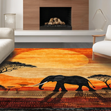Ultra Soft Area Rug, Non Slip, Stain Resistant, Washable Area Rugs for Living Room, Bedroom, Bold Orange and Brown Palette(Orange)