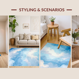 Ultra Soft Area Rug, Non Slip, Stain Resistant, Washable Area Rugs for Living Room, Bedroom, Sky-inspired Soft Blue Aesthetic(Blue)