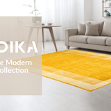 Ultra Soft Area Rug, Non Slip, Stain Resistant, Washable Area Rugs for Living Room, Bedroom, Sleek Contemporary Warm Palette(Gold)