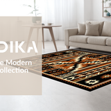 Ultra Soft Area Rug, Non Slip, Stain Resistant, Washable Area Rugs for Living Room, Bedroom, Modern Tribal Design with Rustic Flair(Brown)