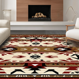 Ultra Soft Area Rug, Non Slip, Stain Resistant, Washable Area Rugs for Living Room, Bedroom, Native American Inspired Design(Brown)