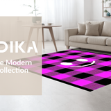 Ultra Soft Area Rug, Non Slip, Stain Resistant, Washable Area Rugs for Living Room, Bedroom, Stylish Modern Plaid Fusion(Purple)