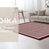 Ultra Soft Area Rug, Non Slip, Stain Resistant, Washable Area Rugs for Living Room, Bedroom, Sophisticated Gray and Brown Tiled Motif(Brown)