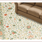 Ultra Soft Area Rug, Non Slip, Stain Resistant, Washable Area Rugs for Living Room, Bedroom, Soft Cream Ethereal Botanical Motif(Ivory)