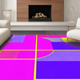 Ultra Soft Area Rug, Non Slip, Stain Resistant, Washable Area Rugs for Living Room, Bedroom, Funky Eighties Inspired Watercolor(Pink)