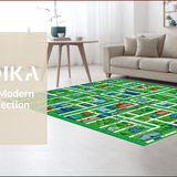 Ultra Soft Area Rug, Non Slip, Stain Resistant, Washable Area Rugs for Living Room, Bedroom, Playful Urban Track Layout Rug(Blue)