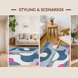 Ultra Soft Area Rug, Non Slip, Stain Resistant, Washable Area Rugs for Living Room, Bedroom, Elegant Soft Pastel Fusion(Gray)