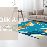 Ultra Soft Area Rug, Non Slip, Stain Resistant, Washable Area Rugs for Living Room, Bedroom, Colorful Cartoonish Sea Animal Motif(Blue)