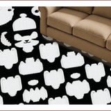 Ultra Soft Area Rug, Non Slip, Stain Resistant, Washable Area Rugs for Living Room, Bedroom, Contemporary Animal Print Yoga Runner(Black)