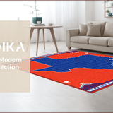 Ultra Soft Area Rug, Non Slip, Stain Resistant, Washable Area Rugs for Living Room, Bedroom, Rustic Multi-Color State Silhouette(Red)