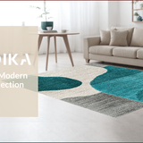 Ultra Soft Area Rug, Non Slip, Stain Resistant, Washable Area Rugs for Living Room, Bedroom, Tranquil Teal Abstract Escape(Green)