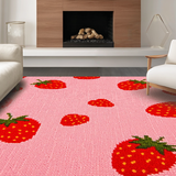 Ultra Soft Area Rug, Non Slip, Stain Resistant, Washable Area Rugs for Living Room, Bedroom, Playful Pastel Fruit Splash(Pink)