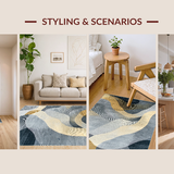 Ultra Soft Area Rug, Non Slip, Stain Resistant, Washable Area Rugs for Living Room, Bedroom, Contemporary Grey Textured Motif(Gray)