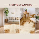 Ultra Soft Area Rug, Non Slip, Stain Resistant, Washable Area Rugs for Living Room, Bedroom, Unique Minimalist Animal Impression(Beige)