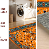 Ultra Soft Area Rug, Non Slip, Stain Resistant, Washable Area Rugs for Living Room, Bedroom, Eclectic Bright Animal Motif Design(Orange)