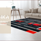 Ultra Soft Area Rug, Non Slip, Stain Resistant, Washable Area Rugs for Living Room, Bedroom, Chic Modern Race Car Motif(Red)