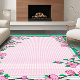 Ultra Soft Area Rug, Non Slip, Stain Resistant, Washable Area Rugs for Living Room, Bedroom, Playful Pastel Fruit Motif(Pink)