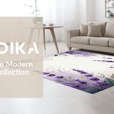 Ultra Soft Area Rug, Non Slip, Stain Resistant, Washable Area Rugs for Living Room, Bedroom, Lavish Watercolor Garden Fusion(Purple)