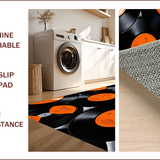 Ultra Soft Area Rug, Non Slip, Stain Resistant, Washable Area Rugs for Living Room, Bedroom, Semi Circle Vibrant Kitchen Absorbent Floor Rug(Black)