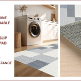 Ultra Soft Area Rug, Non Slip, Stain Resistant, Washable Area Rugs for Living Room, Bedroom, Modern Diamond Stripe Living Room Plush Carpet(Gray)
