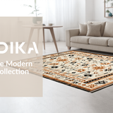 Ultra Soft Area Rug, Non Slip, Stain Resistant, Washable Area Rugs for Living Room, Bedroom, Artisan Vintage Rustic Palette(Beige)