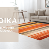 Ultra Soft Area Rug, Non Slip, Stain Resistant, Washable Area Rugs for Living Room, Bedroom, Striking Modern Lattice Motif(Orange)