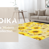 Ultra Soft Area Rug, Non Slip, Stain Resistant, Washable Area Rugs for Living Room, Bedroom, Rustic Yellow Floral Ensemble(Yellow)