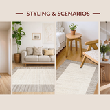 Ultra Soft Area Rug, Non Slip, Stain Resistant, Washable Area Rugs for Living Room, Bedroom, Classic Natural Fiber Aesthetic(Beige)