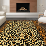 Ultra Soft Area Rug, Non Slip, Stain Resistant, Washable Area Rugs for Living Room, Bedroom, Chic Animal Print Fusion Style(Beige)
