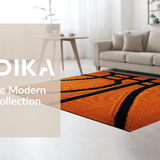 Ultra Soft Area Rug, Non Slip, Stain Resistant, Washable Area Rugs for Living Room, Bedroom, Chic Athletic Motif Ensemble(Orange)