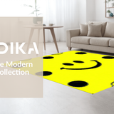 Ultra Soft Area Rug, Non Slip, Stain Resistant, Washable Area Rugs for Living Room, Bedroom, Lively Colorful Abstract Icon(Yellow)