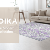 Ultra Soft Area Rug, Non Slip, Stain Resistant, Washable Area Rugs for Living Room, Bedroom, Elegant Abstract Curved Design(Gray)