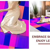Ultra Soft Area Rug, Non Slip, Stain Resistant, Washable Area Rugs for Living Room, Bedroom, Playful Multicolored Tiled Design(Purple)