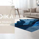 Ultra Soft Area Rug, Non Slip, Stain Resistant, Washable Area Rugs for Living Room, Bedroom, Serene Indigo and Cream Nature Fusion(Blue)