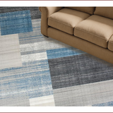 Ultra Soft Area Rug, Non Slip, Stain Resistant, Washable Area Rugs for Living Room, Bedroom, Stylish Modern Patchwork Composition(Gray)