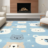 Ultra Soft Area Rug, Non Slip, Stain Resistant, Washable Area Rugs for Living Room, Bedroom, Serene Pastel Cartoon Imagery(Blue)